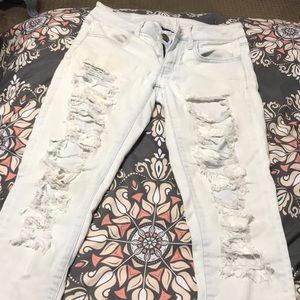 American eagle light ripped jeans